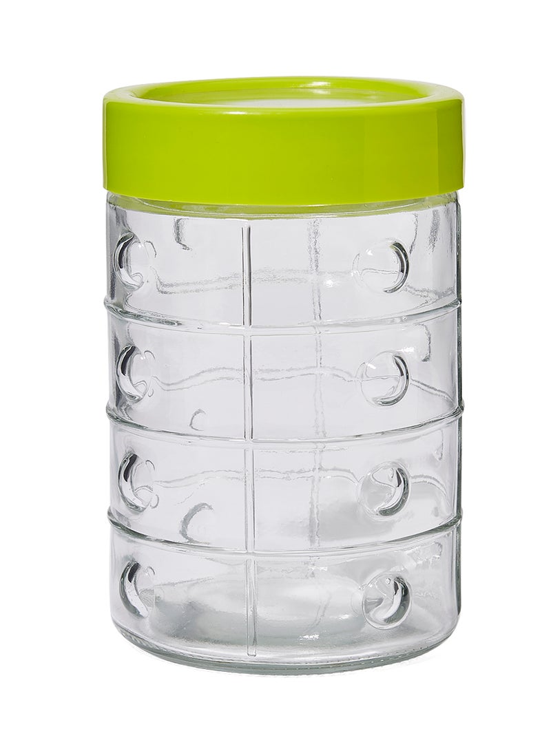 Harmony 1Pc Glass Jar Clear / green - Image 1