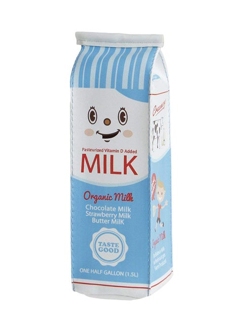 Milk Container Shape Pencil Case Blue/White