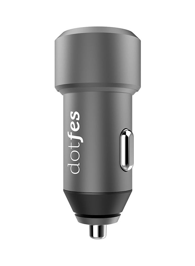 dotfes Dual Port Car Charger Grey
