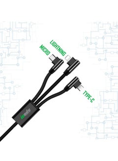 iends 3-In-1 Fast Charging L-Shape Multi Pin USB Cable Black  - Image 2