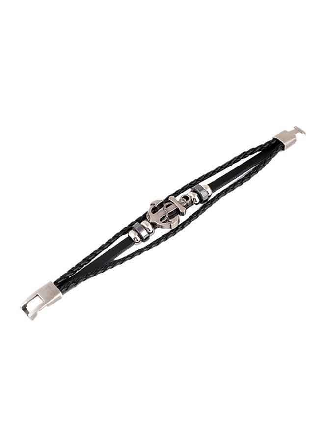 CJ - Multilayer Leather Anchor Bracelet - Image 1