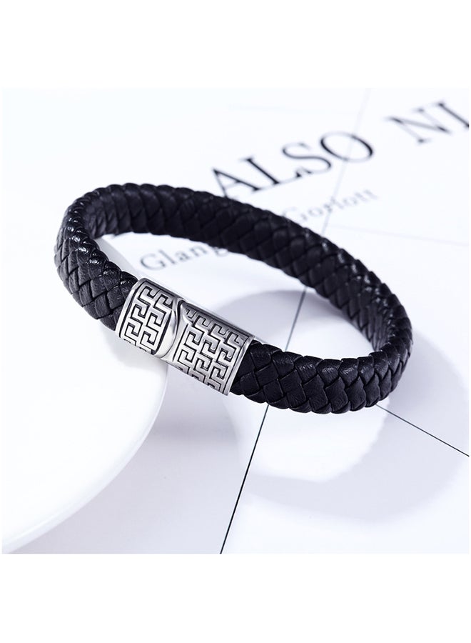 سي ال سوار رقيق من التيتانيوم الصلب والجلد - Image 2