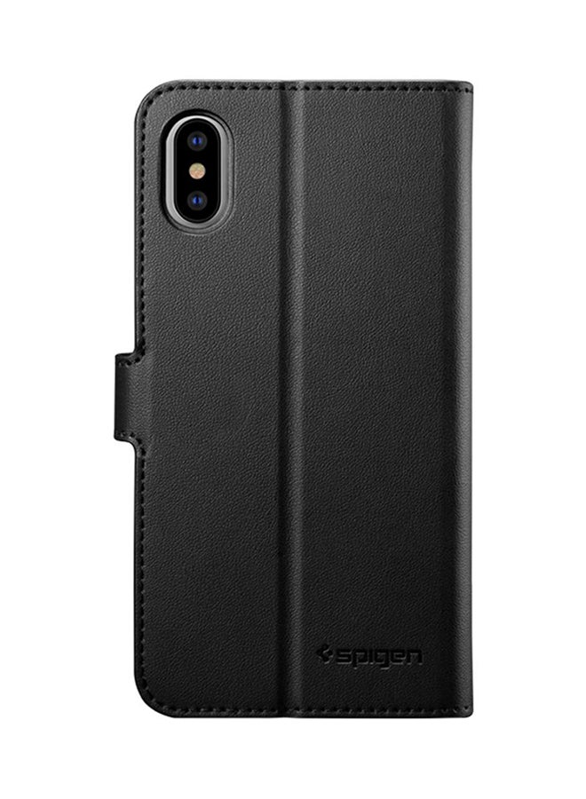 Spigen Flip Case Cover For Apple iPhone XS Black - Image 2