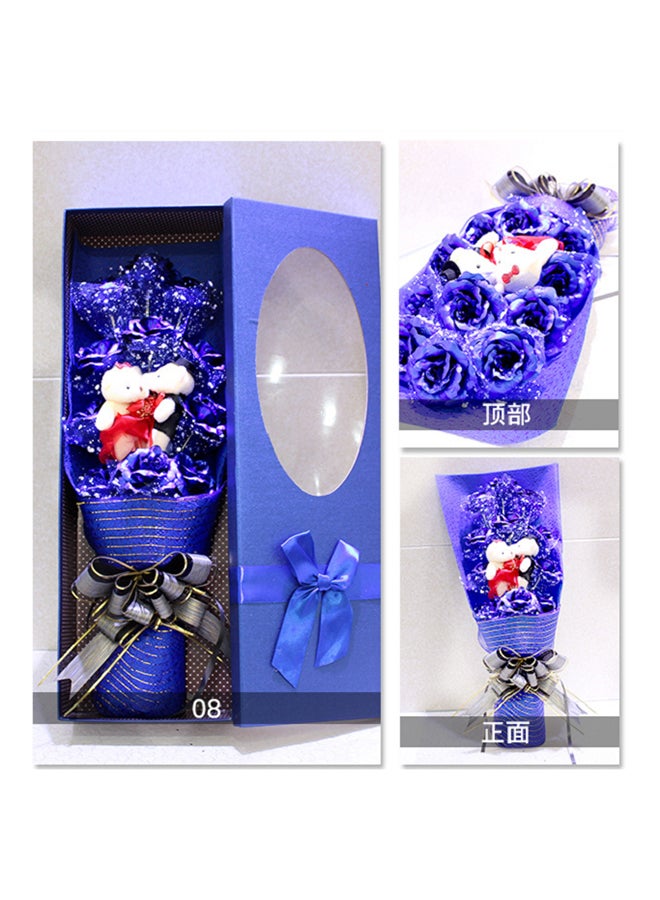 24k Gold Foil 11 Roses Gift Bouquet With Holding Box Purple 60cm