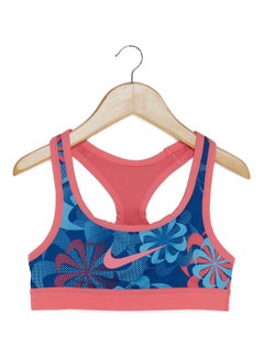 Nike Kids Pro Classic All Over Print Sports Bra Gym Blue/Pink Nebula  - Image 1