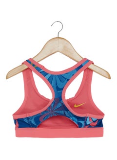 Nike Kids Pro Classic All Over Print Sports Bra Gym Blue/Pink Nebula  - Image 2