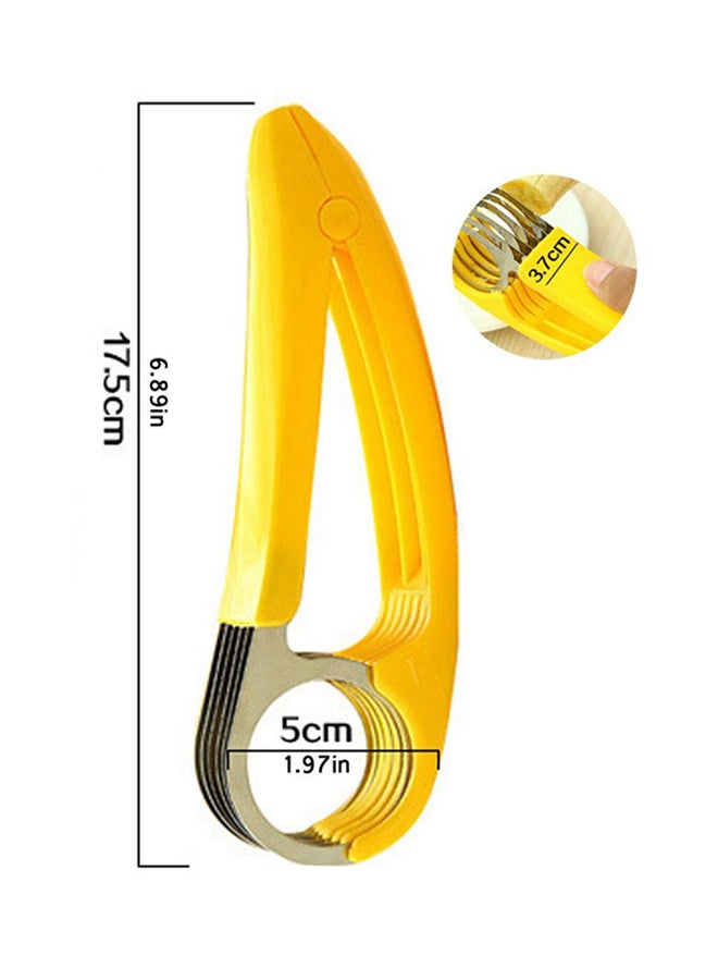 Generic - Stainless Steel Banana Slicer Yellow/Silver 17.5x3.7cm - Image 1