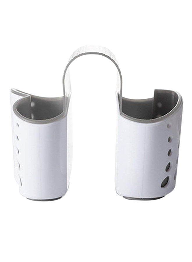 Multifunction 2 Sided Kitchen Sink Hanging Strainer White/Grey 145x140x124mm