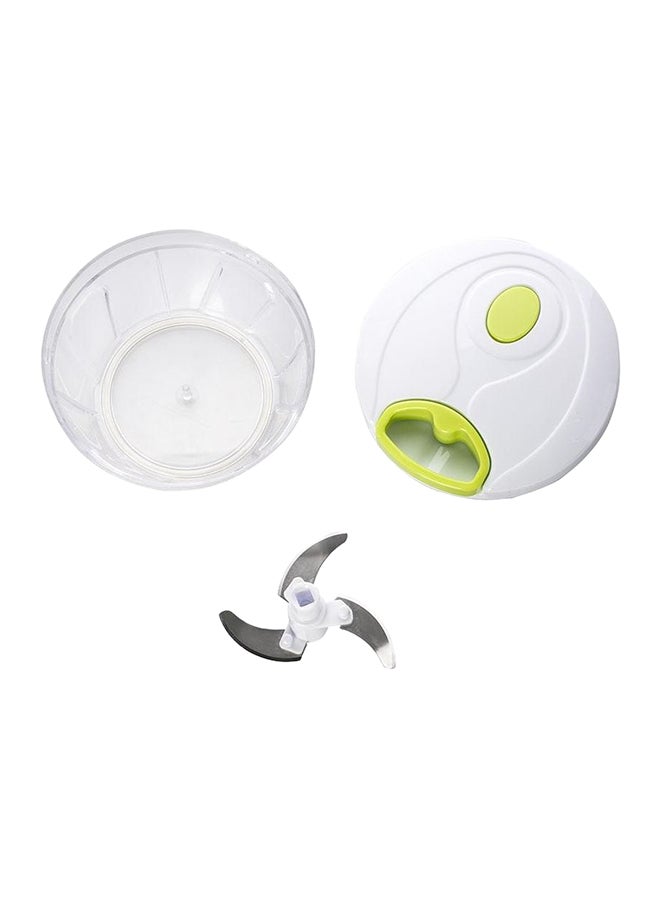 Mini Manual Vegetable Chopper White/Green/Clear 400ml - Image 1