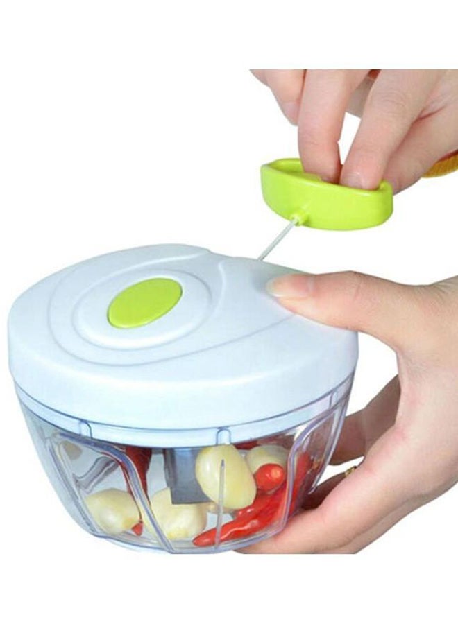 Mini Manual Vegetable Chopper White/Green/Clear 400ml - Image 2