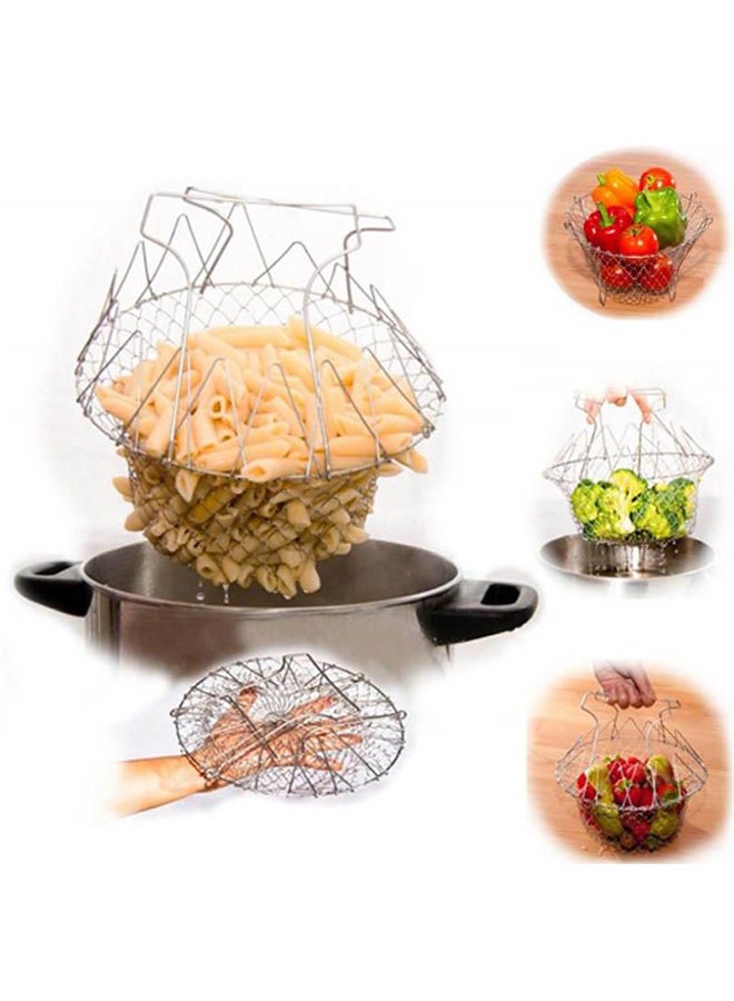 مصفاة سلة شبكية ماجيك فضي 20x22.5x12سم - Image 2