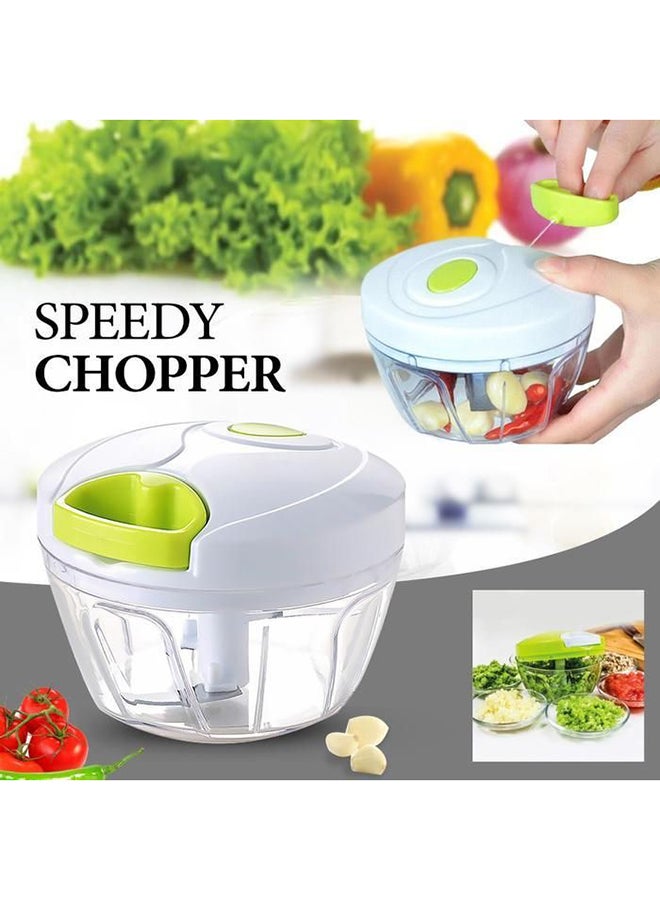 Mini Manual Vegetable Chopper White/Green/Clear 400ml - Image 3