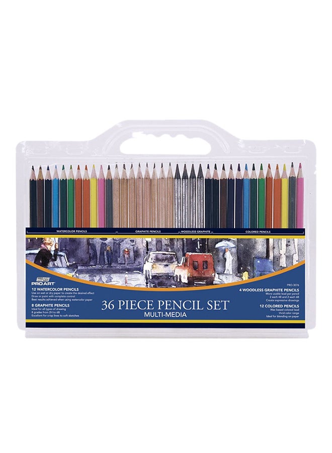 36-Piece Artist Pencil Set Multicolour