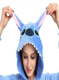 QiaoKai Cartoon Pattern Comfy Onesie Blue/White  - Image 5