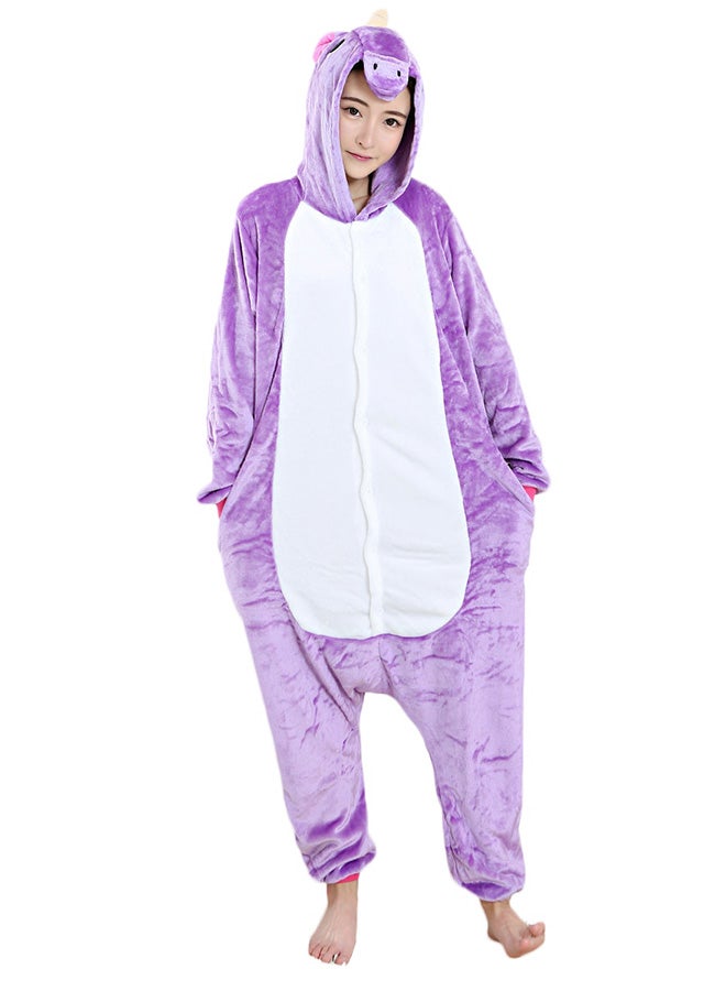 QiaoKai Horse Shaped Comfy Onesie Purple/White  - Image 1