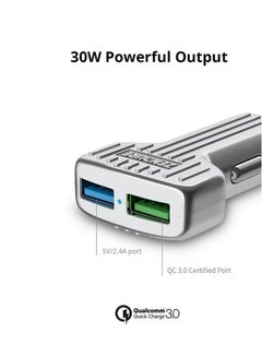 زينديور شاحن سيارة بمنفذ USB مزدوج فضي  - Image 4