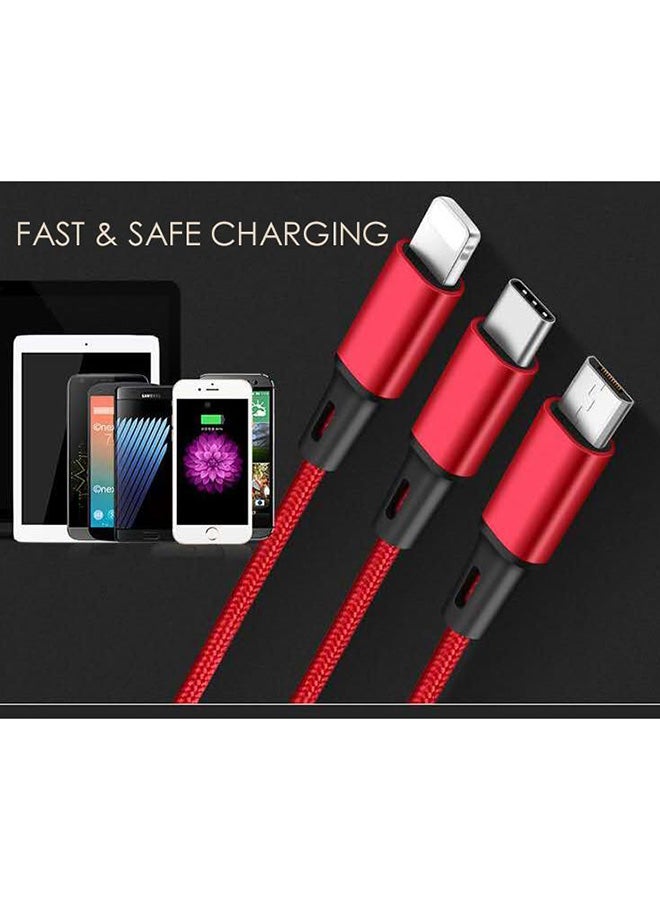AILife - 3in1 Multi Purpose USB Cable Red - Image 1