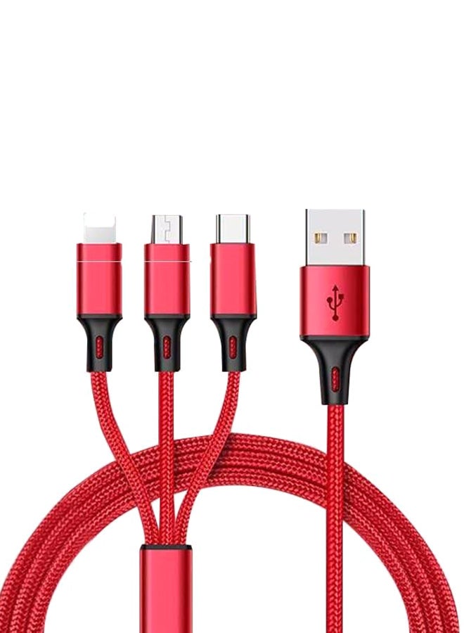 AILife - 3in1 Multi Purpose USB Cable Red - Image 1