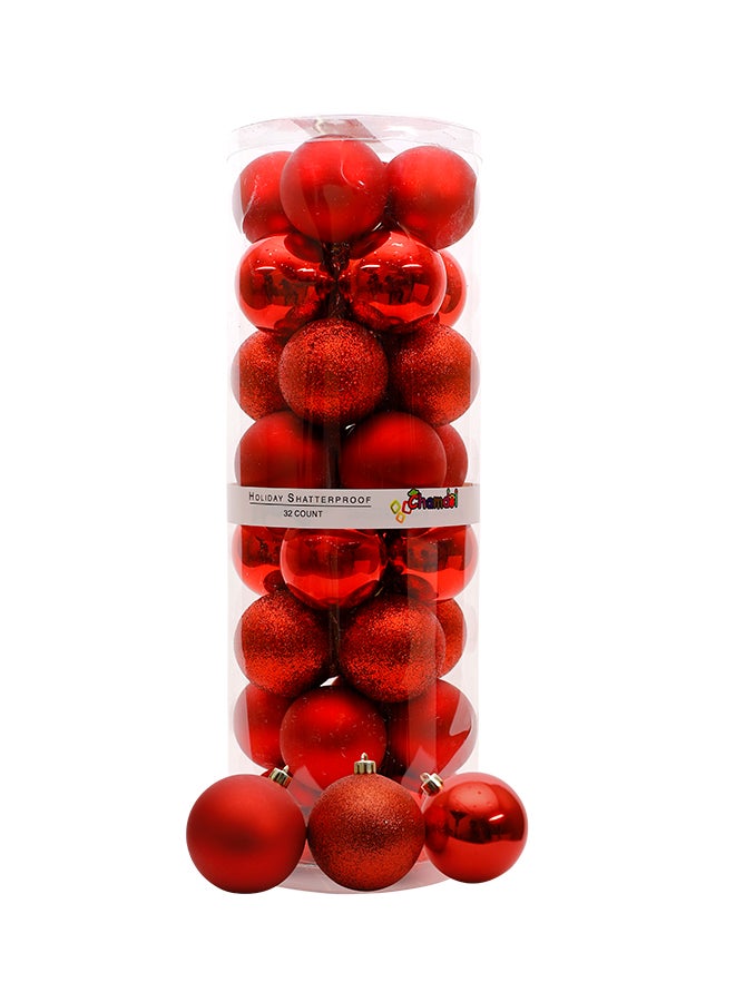 Chamdol 32-Piece Christmas Decorative Ball Set Red