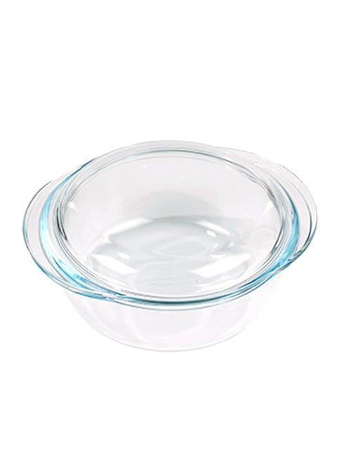 Essential Round Casserole With Lid Clear 2.1Liters