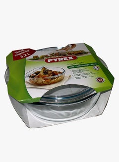 PYREX Essentials Round Casserole With Lid Clear 2.3LLiters  - Image 2