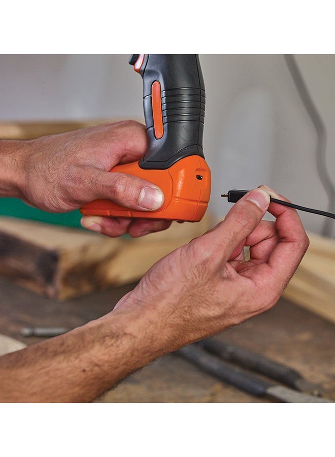 BLACK+DECKER - Cordless Drill Driver With 7-Pieces Screwdriver Bits Set 7.2V Li-Ion BDCD8MEA1-B5 Orange/Black - Image 1