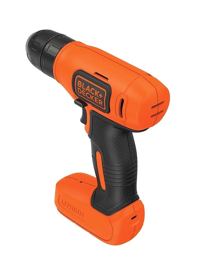 BLACK+DECKER - Cordless Drill Driver With 7-Pieces Screwdriver Bits Set 7.2V Li-Ion BDCD8MEA1-B5 Orange/Black - Image 1