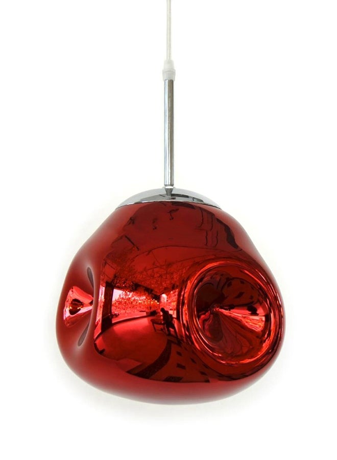 AL SALHIYA LIGHTING Indoor Glass Pendant Light Red/Silver 20x24cm  - Image 2
