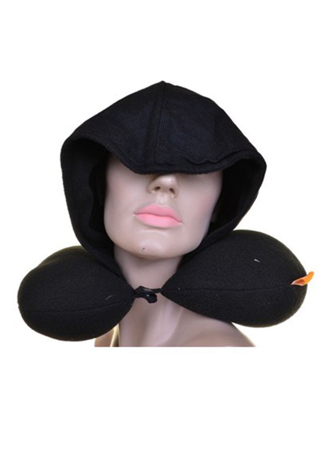 Soft Travel Neck Pillow With Eye Cover And Ear Plugs Black  - Image 1