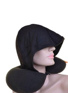 ماركة غير محددة وسادة رقبة ناعمة للسفر مع غطاء للعينين وسدادات للأذنين أسود  - Image 3