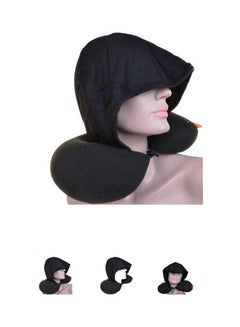 ماركة غير محددة وسادة رقبة ناعمة للسفر مع غطاء للعينين وسدادات للأذنين أسود  - Image 4