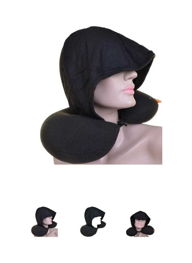 Soft Travel Neck Pillow With Eye Cover And Ear Plugs Black  - Image 4