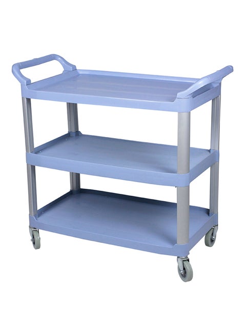 Three Shelves Large ServIng Cart Blue 86 x 42 x 91centimeter