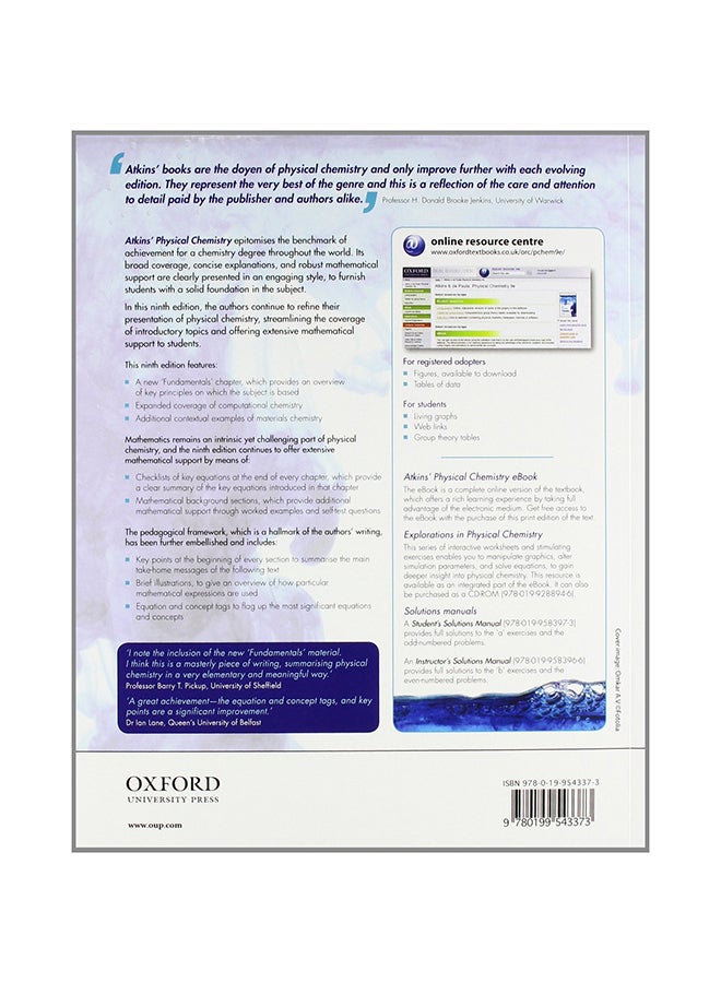 Atkins' Physical Chemistry Paperback English by Peter Atkins - 1-Apr-10  - Image 2
