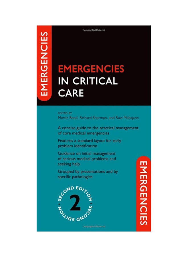 كتاب حالات الطوارئ في الرعاية الحرجة غلاف ورقي الإنجليزية - 8/24/2013