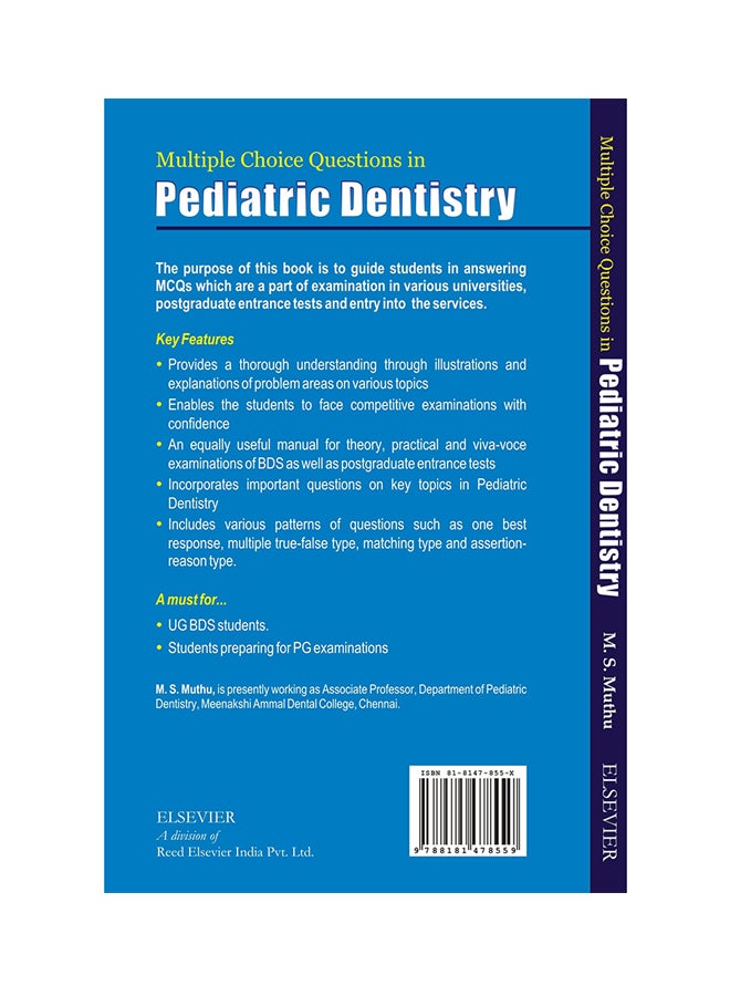 MCQs In Pediatric Dentistry Paperback English by Dr. M. S. Muthu - 40831 - Image 2