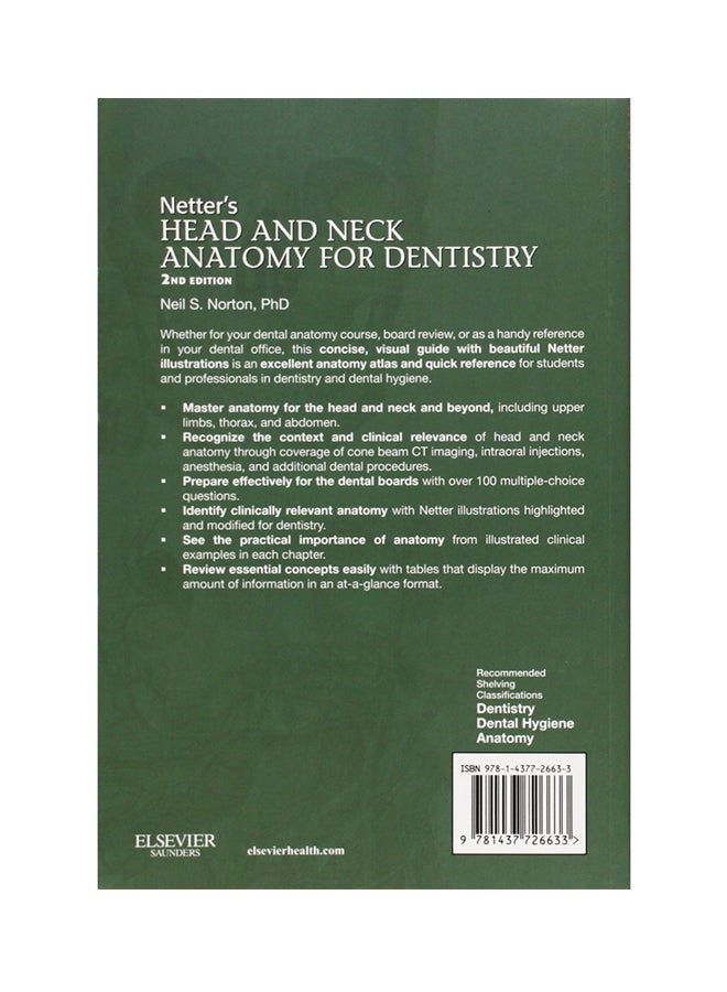 Netters Head And Neck Anatomy For Dentistry Paperback English by Neil Scott Norton - 12/6/2011 - Image 2