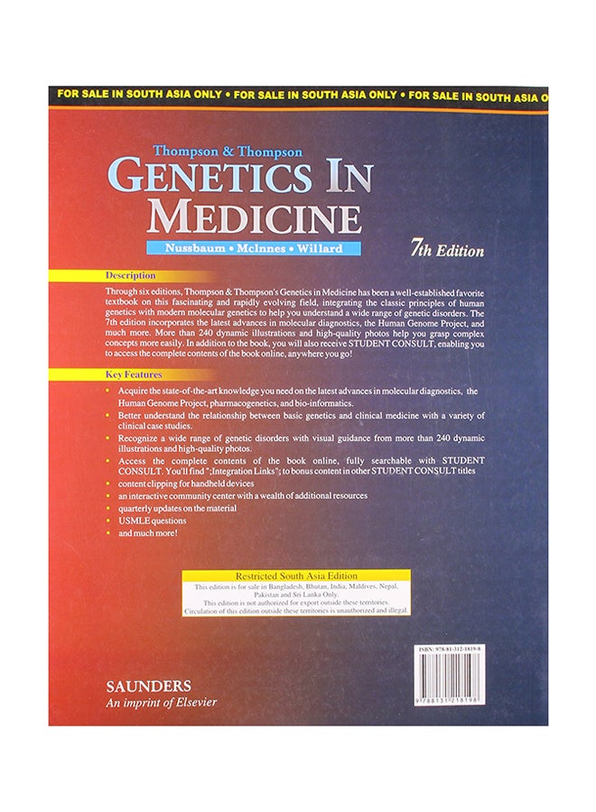 Thompson And Thompson Genetics In Medicine paperback english - 2007 - Image 2