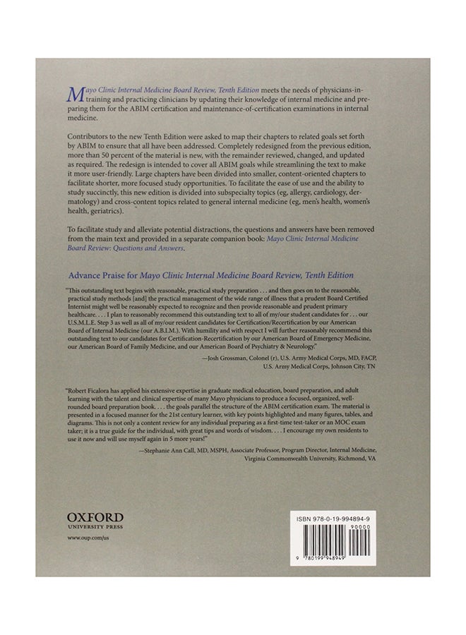 Mayo Clinic Internal Medicine Board Review Paperback English - 01 Aug 2013  - Image 2