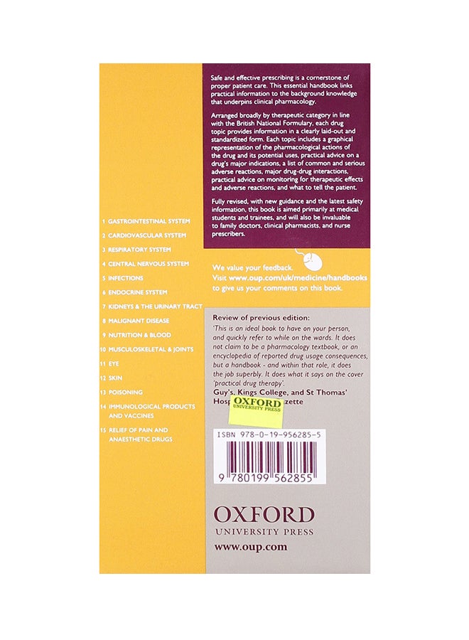 Oxford Handbook Of Practical Drug Therapy Paperback English by Duncan Richards - 13 Jan 2012 - Image 2