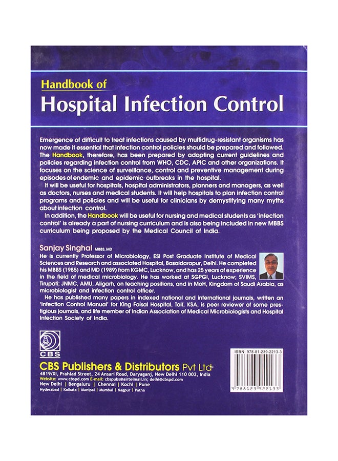 Handbook Of Hospital Infection Control Hardcover English by Sanjay Singhal - January 31, 2013  - Image 2
