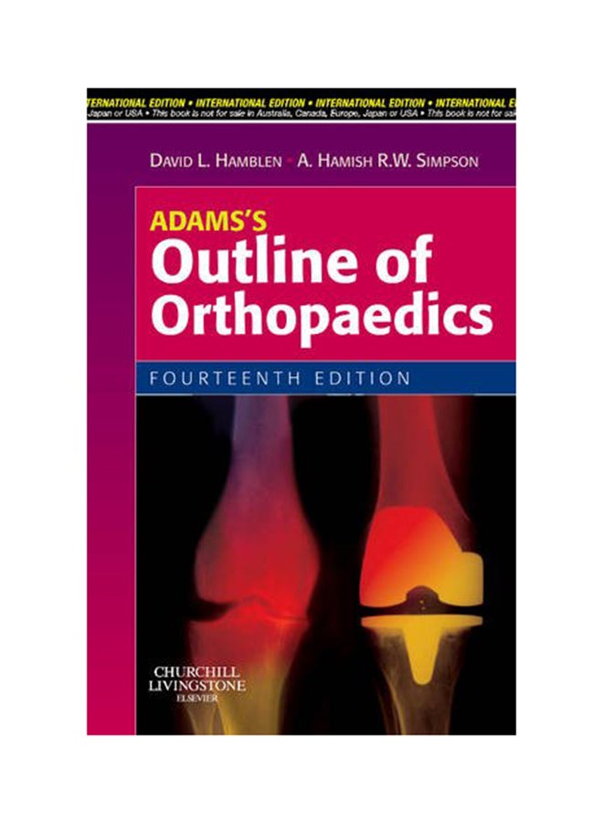 Adam's Outline Of Orthopaedics Paperback English by David L. Hamblen - 09 Sep 2009