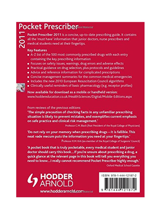 Pocket Prescriber 2011 Paperback English by Donald R. J. Singer - 08 May 2011 - Image 2
