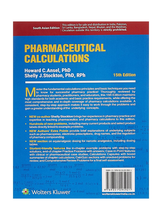 Pharmaceutical Calculations Paperback English by Howard C. Ansel - 15/03/2016  - Image 2