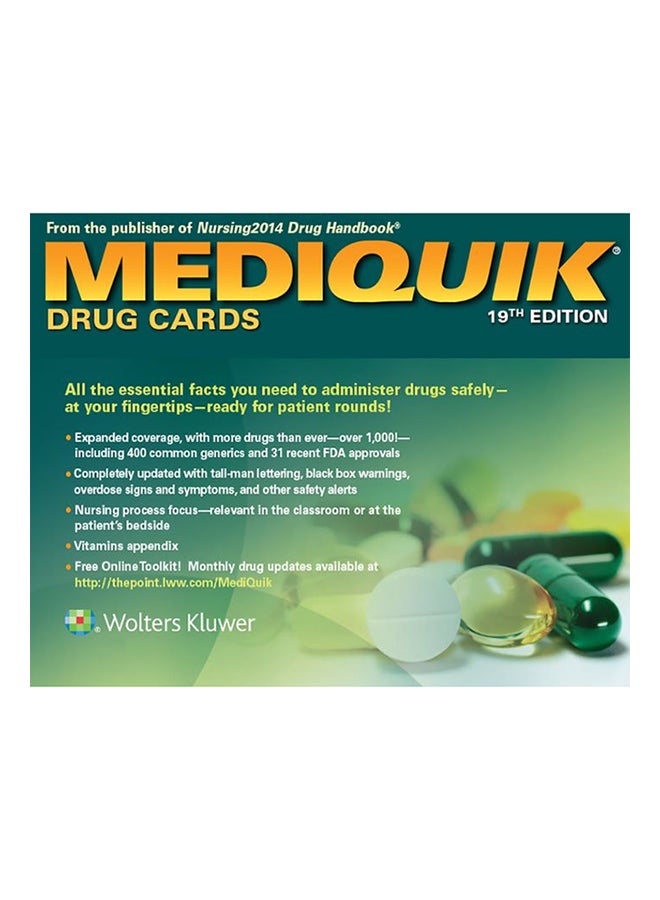 Mediquik Drug Cards Paperback English by Carla Vitale - 10/12/2014