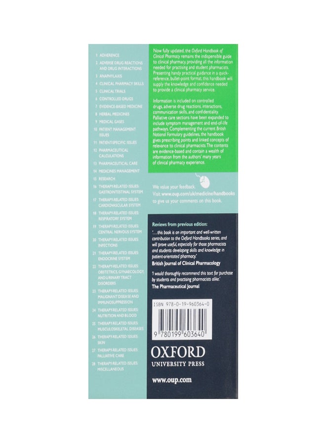 Oxford Handbook Of Clinical Pharmacy paperback english - 24/03/2012  - Image 2