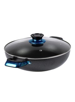 KAWASHI Opera Wok Pan With Glass Lid Black 22cm  - Image 2