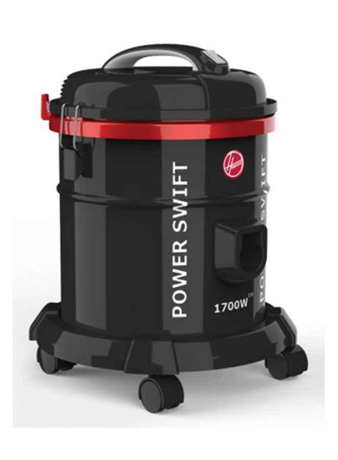 HOOVER - Power Swift  Tank Drum Vacuum Cleaner with Blower Function 1700W 15L 15 L 1700 W HT85-T0-ME Black - Image 1