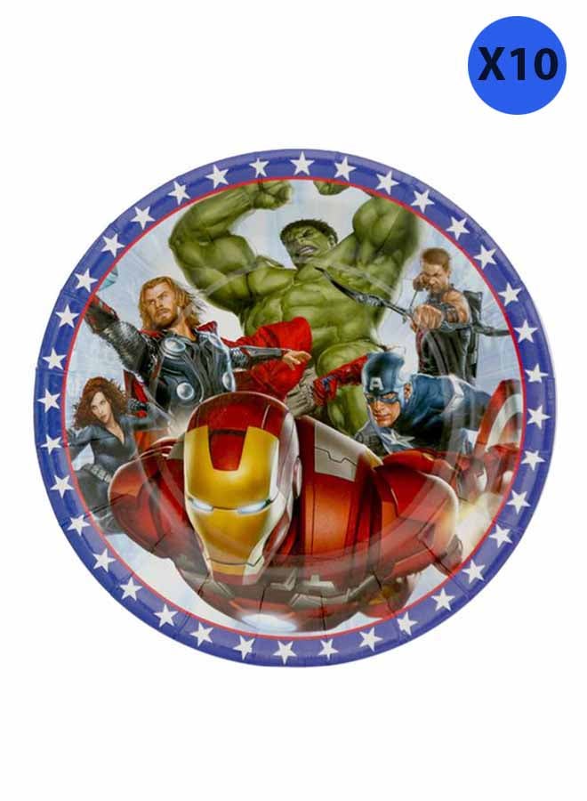 Tamona 10-Piece Avengers Theme Paper Plates 9inch