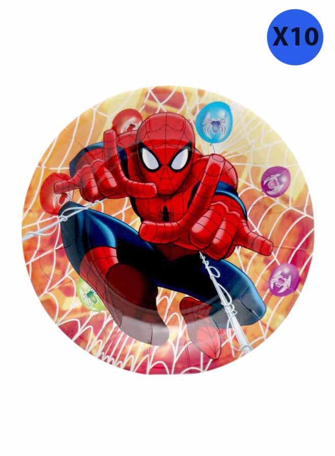Tamona 10-Piece Spiderman Designed Party Paper Plate Set 7inch
